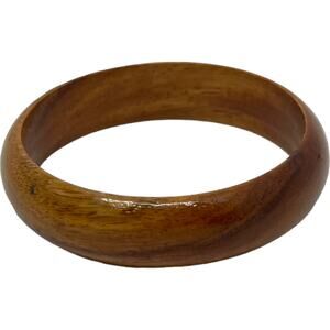 Wood Bangle Bracelet Natural Brown Bohemian Statement Piece